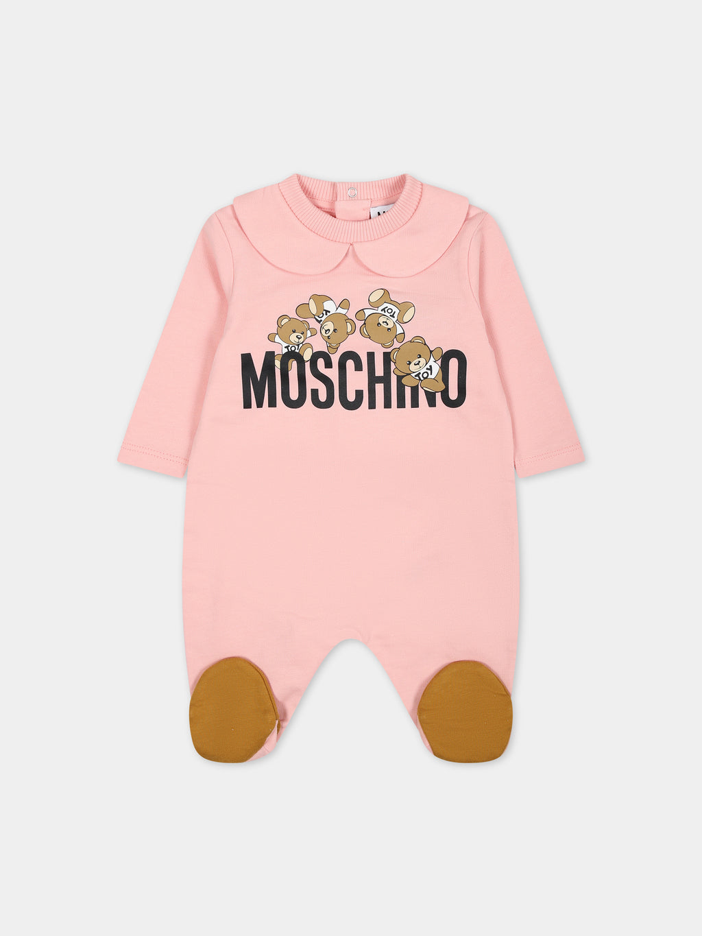 Tutina rosa per neonata con logo e Teddy Bear